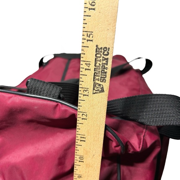 Nike Gym Duffel Bag Vintage 90s Y2K Red Black Travel Large 21" Embroidered Logo - Picture 11 of 11